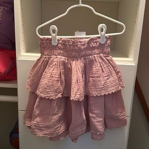 NWT girls tiered cotton skirt with elastic, rouched waist